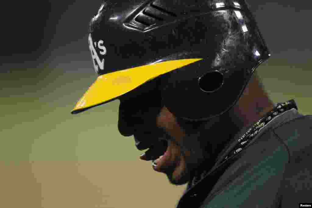 Yoenis Céspedes, de los Atléticos de Oakland.